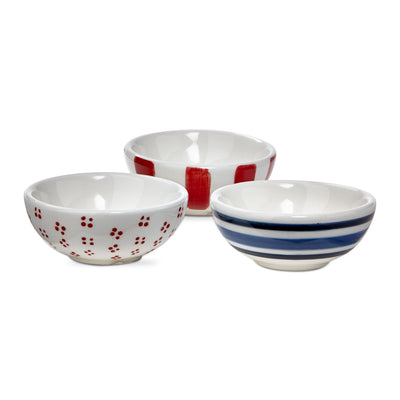 Red, White and Blue Dip Bowls