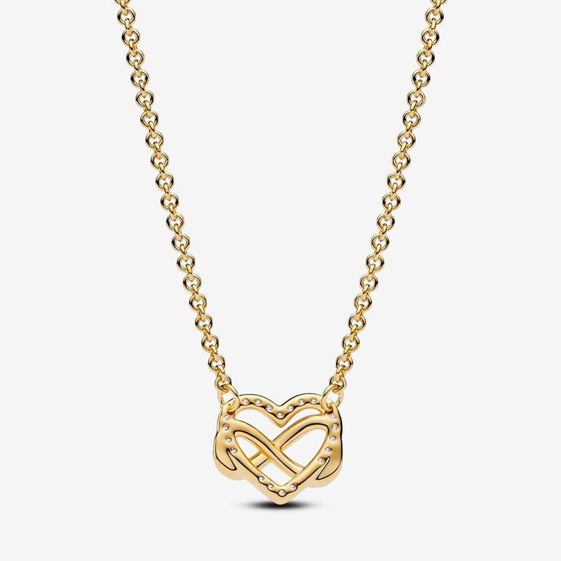Sparkling Infinity Heart Pandora Collier Necklace