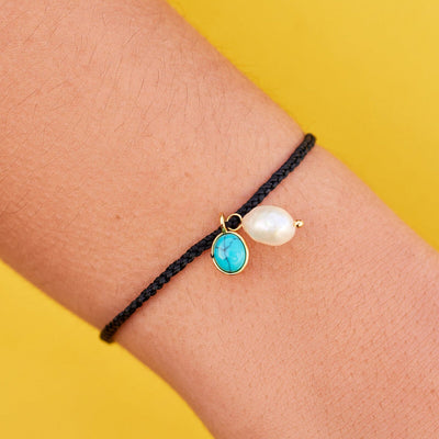 Pearl & Turquoise Charm Pura Vida Bracelet