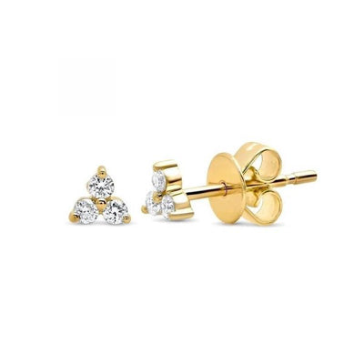 Gold Plated CZ Flower Petal Stud Earrings