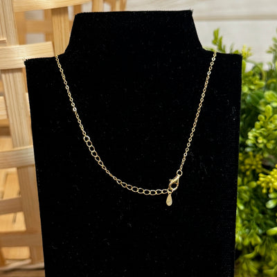 Gold Plated CZ Anchor Necklace
