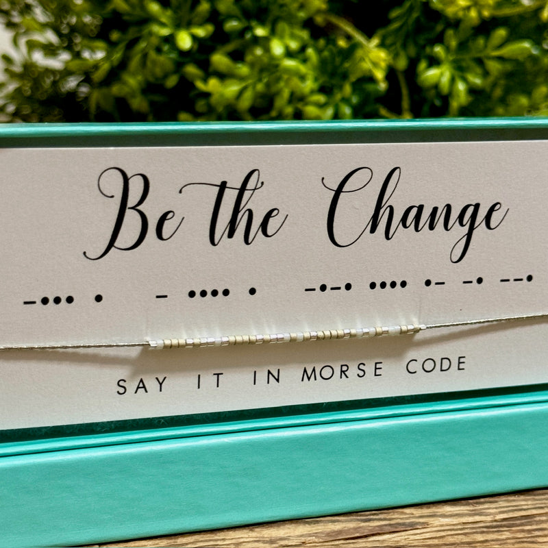 Be The Change Morse Code Necklace
