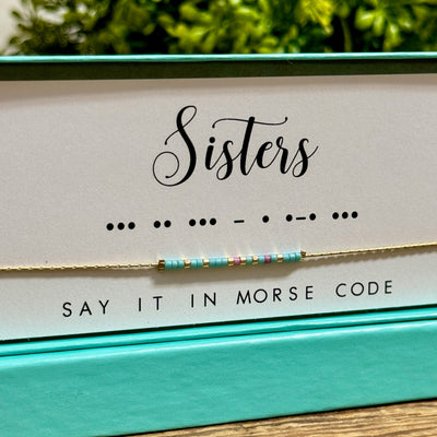 Sisters Morse Code Necklace