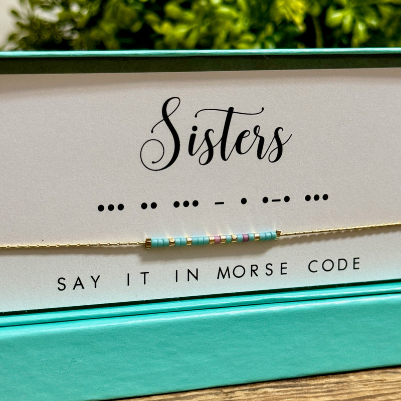 Sisters Morse Code Necklace
