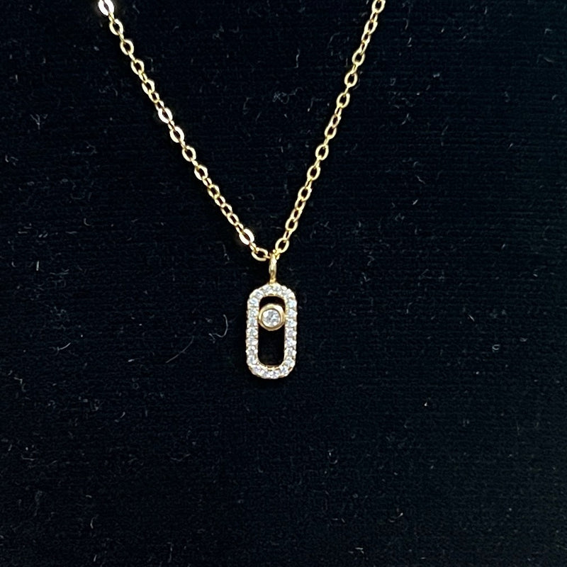 Gold Plated CZ Pendant Necklace