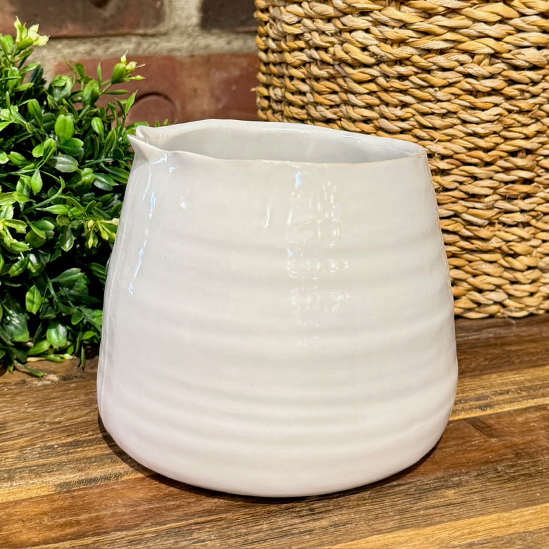 Tegan White Ceramic Pot
