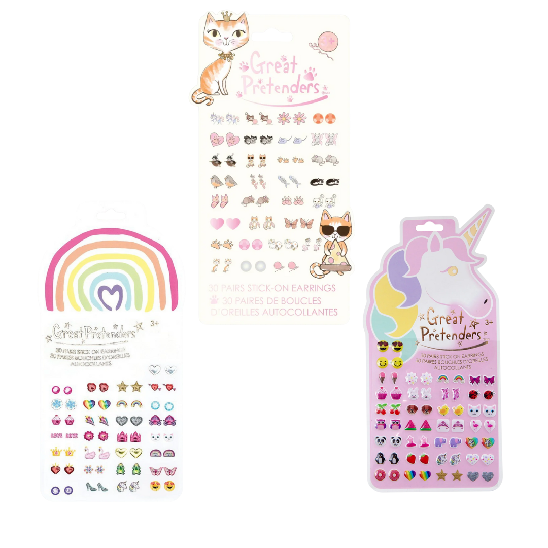 Kids Girl Crystal Stick Earring Sticker Toy Body Bag New