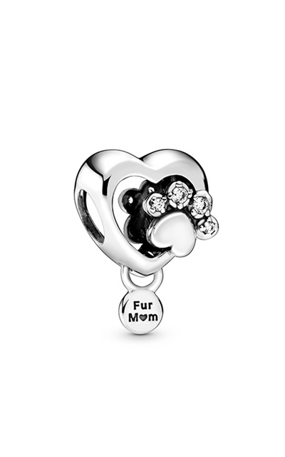 Sparkling Paw Print & Heart Charm - Apothecary Gift Shop