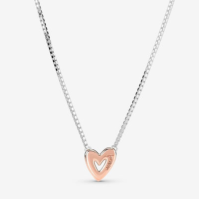 Sparkling Freehand Heart Pandora Necklace