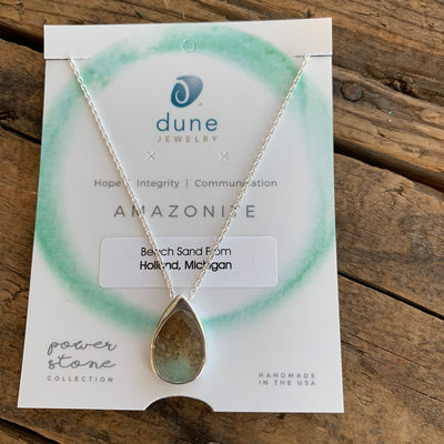 Amazonite & Sand Gradient Teardrop Necklace by Dune Jewelry - Apothecary Gift Shop
