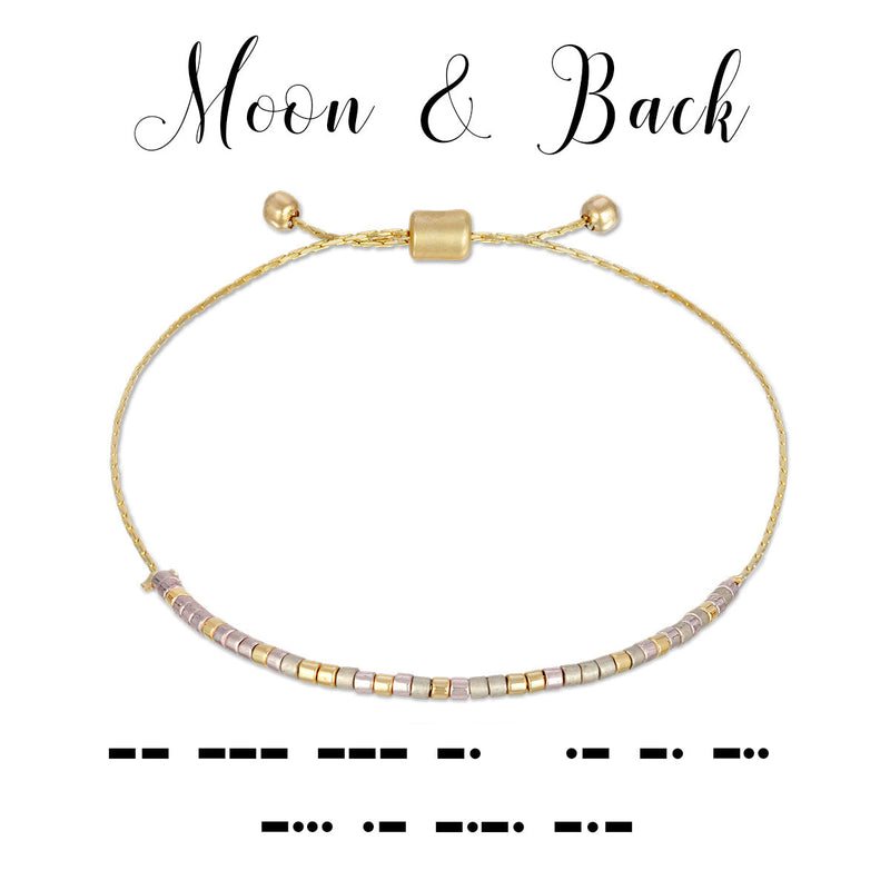 Moon and Back Morse Code Bracelet