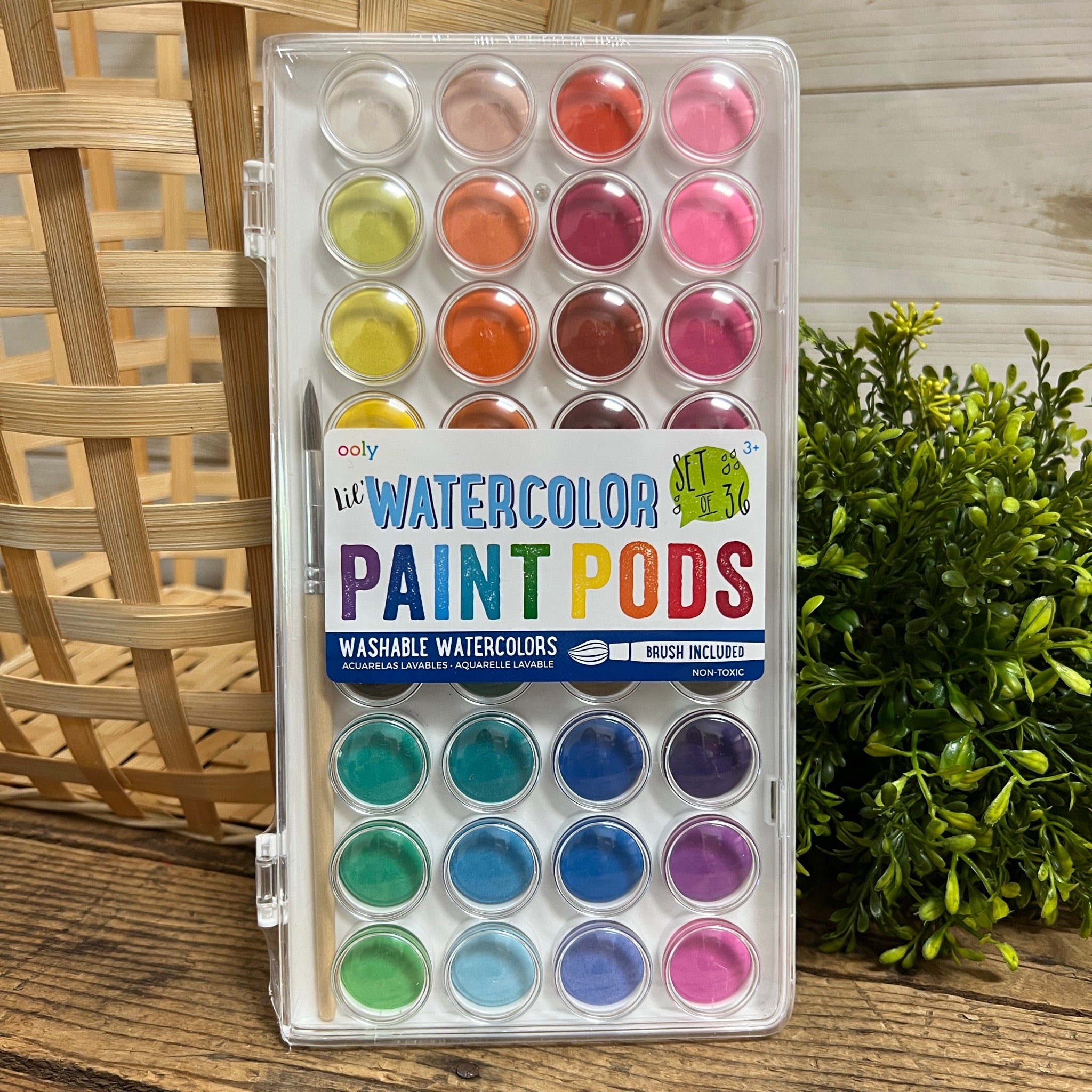 Watercolor Paint Set, 36 Colors of Washable Watercolor Paint Includes Watercolor Palette and 2 Paint Brushes. Great Water Color Kids Paint