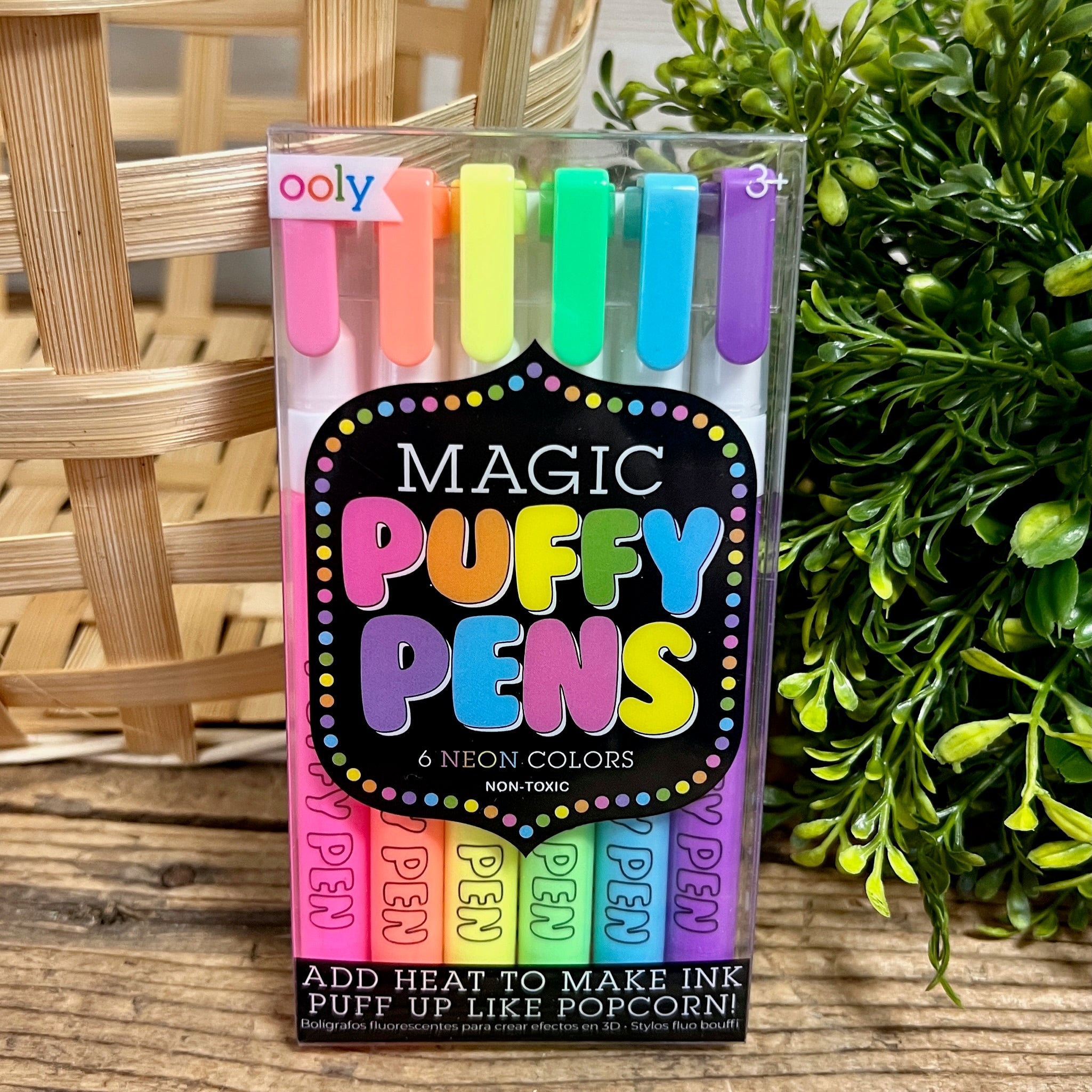 OOLY MAGIC NEON PUFFY PENS SET OF 6 Kids Arts and Crafts NEW