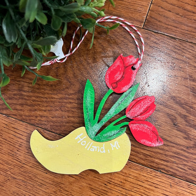 Wooden Shoes with Tulips Ornament