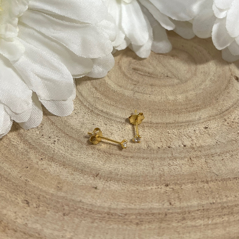 Gold Plated CZ Stud Earrings