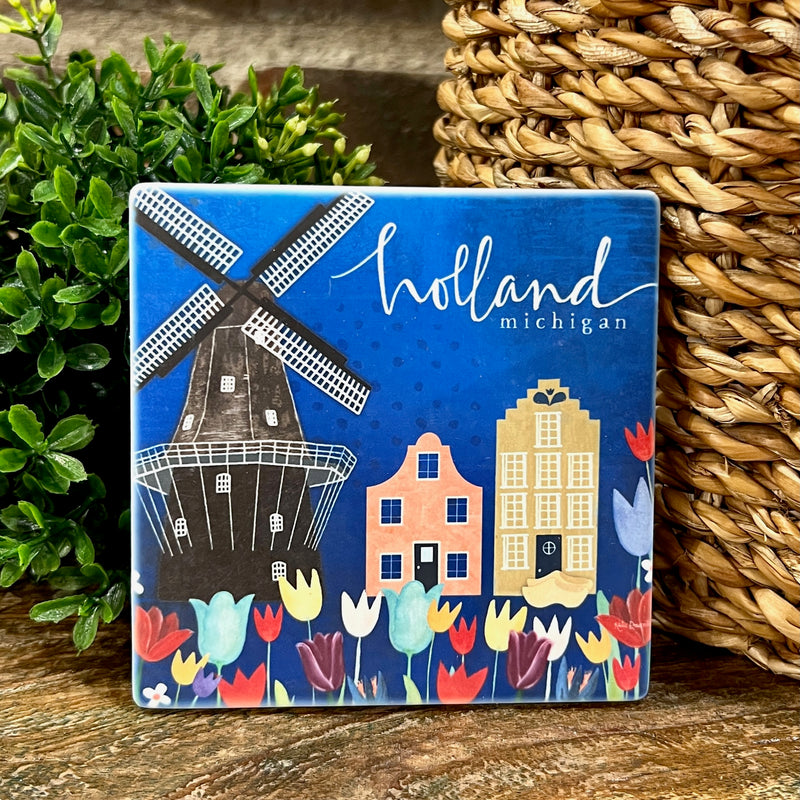 Holland Michigan Windmill & Tulips Coaster