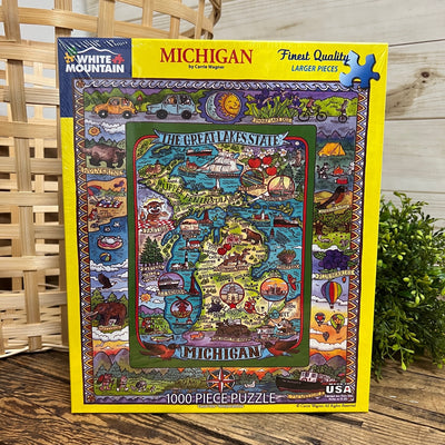 Whimsical Michigan Great Lakes State Puzzle
