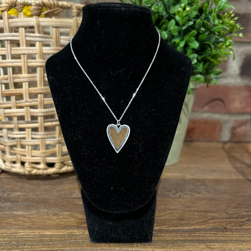 Custom Luxe Heart Beach Sand Dune Jewelry Necklace