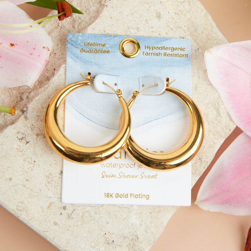 Round Chunky Hoop Earrings