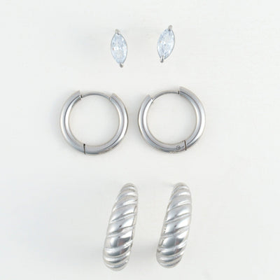 Half Moon Hoop Trio Earrings