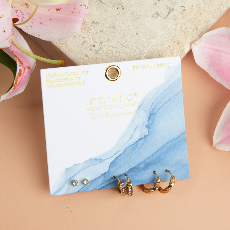 Pave Hoop Trio Earrings
