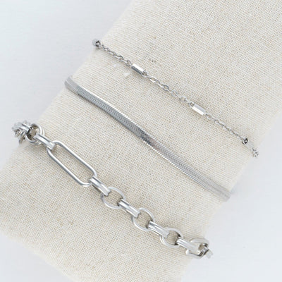 Paper Clip Multi Bracelet Set