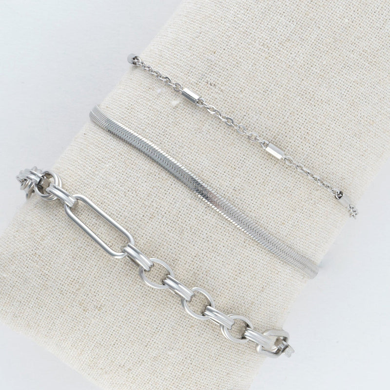 Paper Clip Multi Bracelet Set
