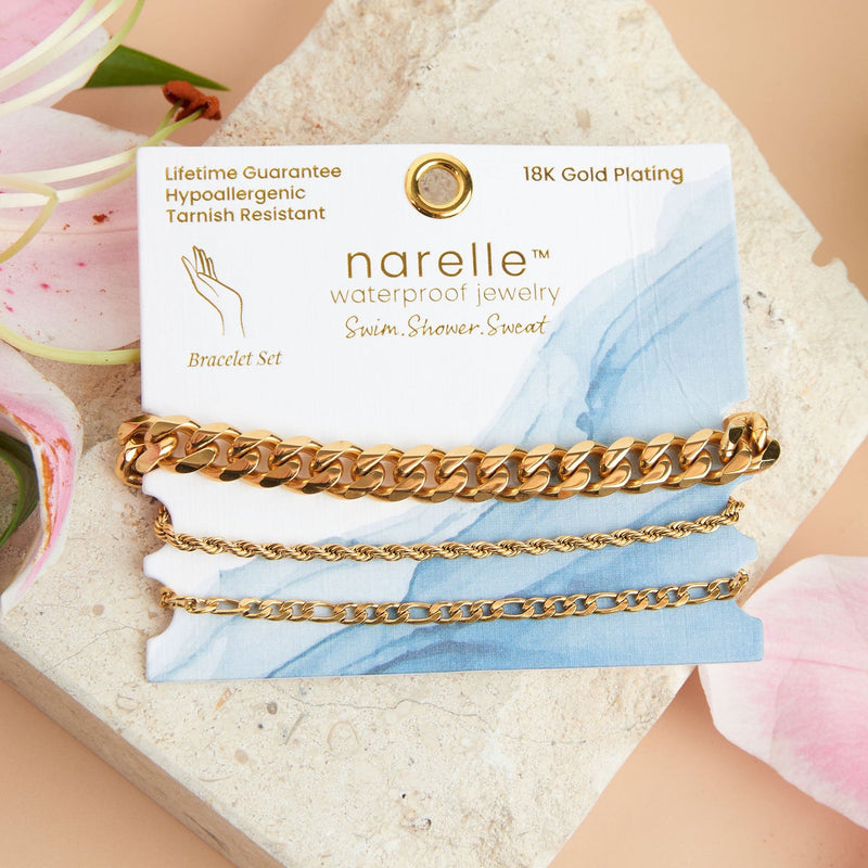 Figaro Chain Bracelet Set