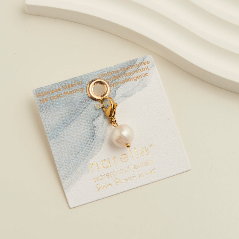 Gold Pearl Charm
