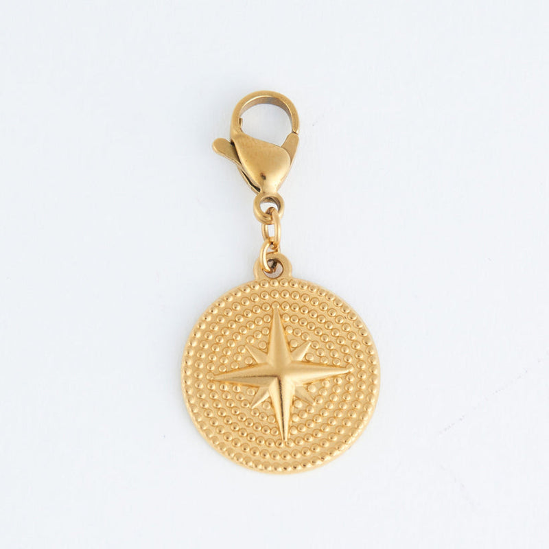 Textured Compass Charm