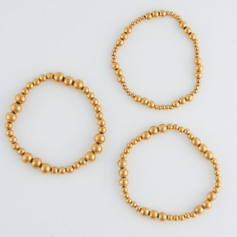 Graduated Ball Stretch Bracelet Sets