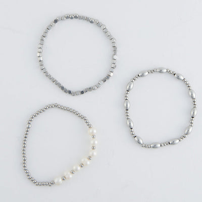 Genuine Pearl Bracelet Set