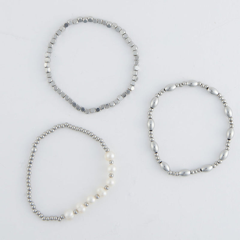 Genuine Pearl Bracelet Set