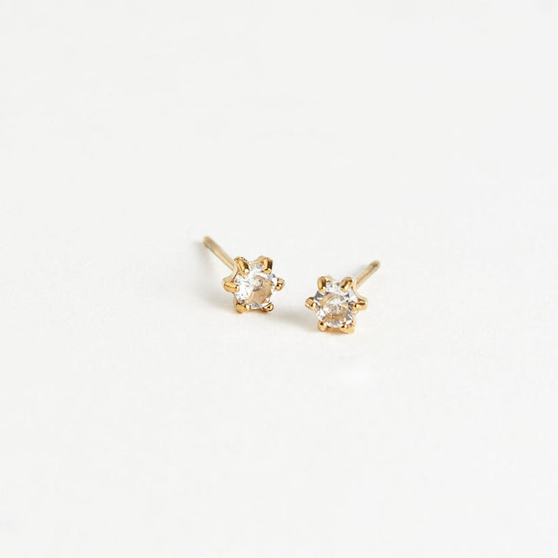 3mm Round CZ Stud Earrings