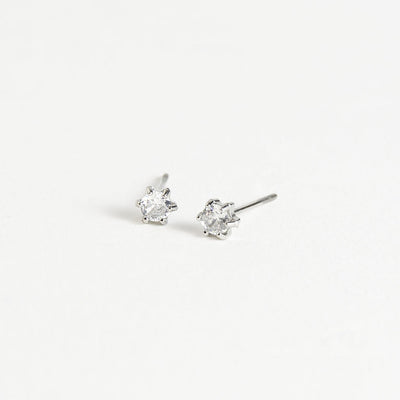 3mm Round CZ Stud Earrings