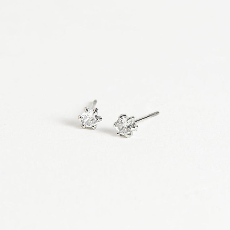 3mm Round CZ Stud Earrings