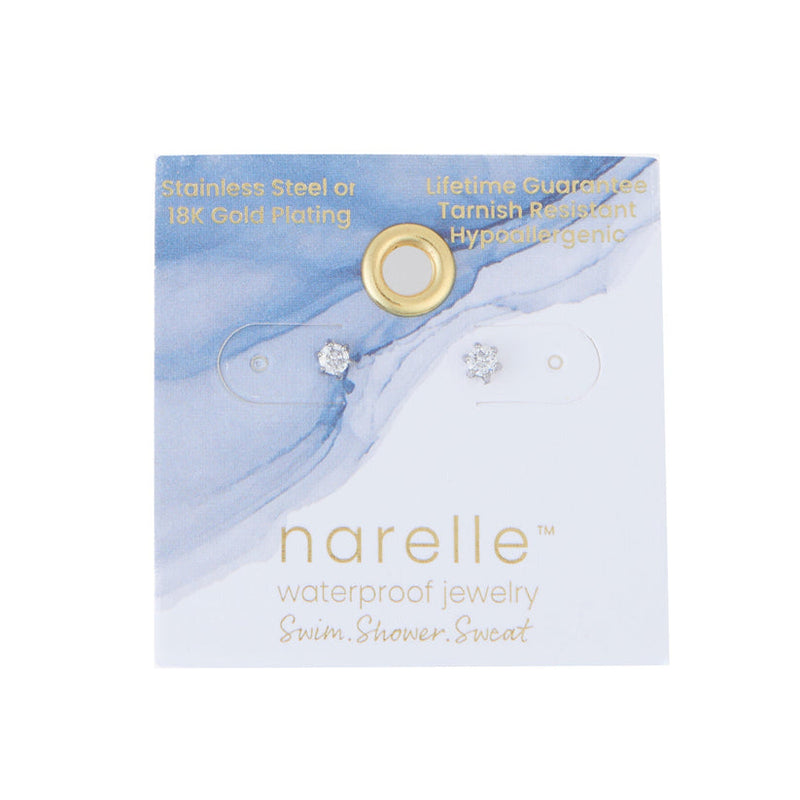 3mm Round CZ Stud Earrings