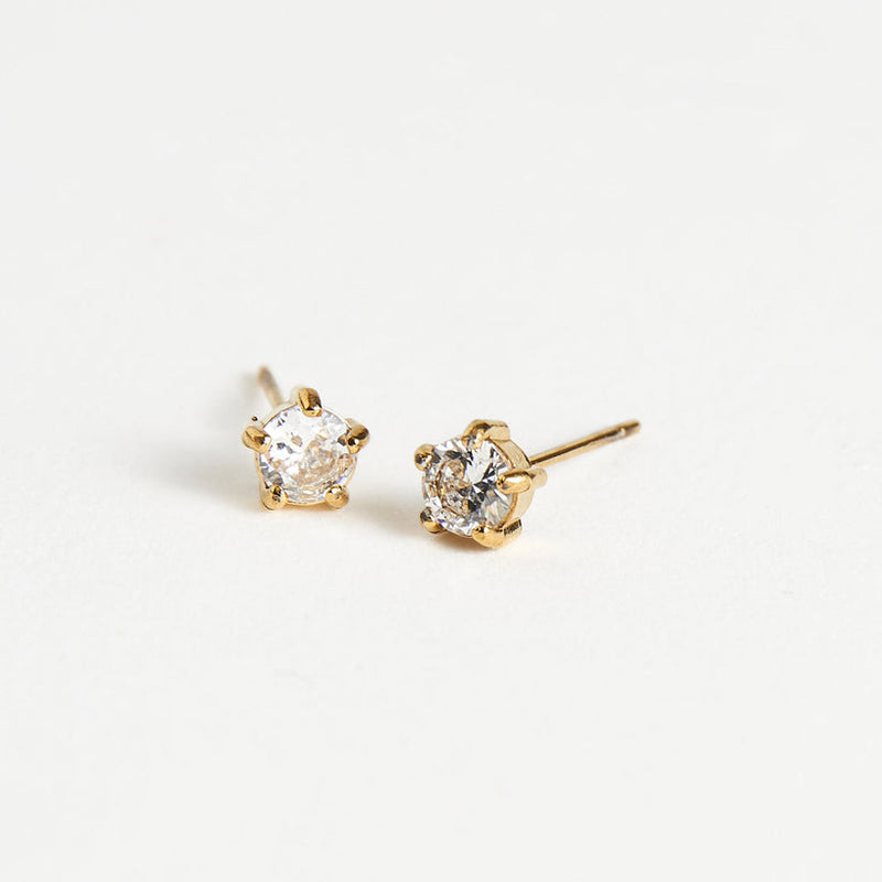 4mm Round CZ Earrings