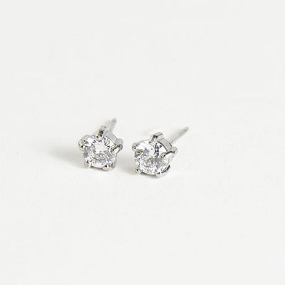 4mm Round CZ Earrings