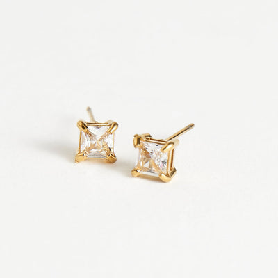 5mm Square CZ Earrings