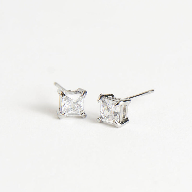 5mm Square CZ Earrings