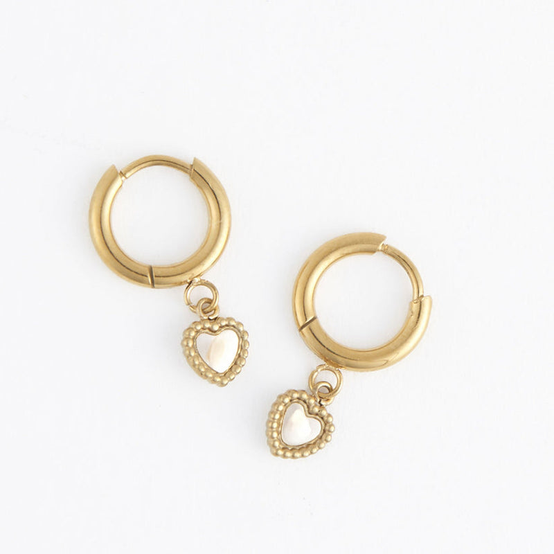 Heart Huggie Hoop Earrings
