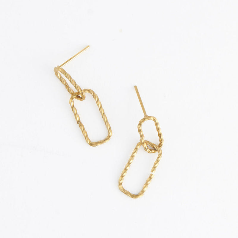 Textured Oval Link Earrings
