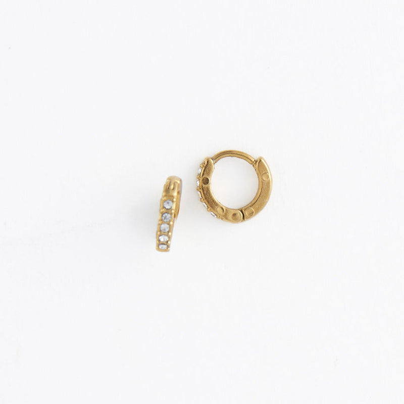 Pave Huggie Hoop Earrings