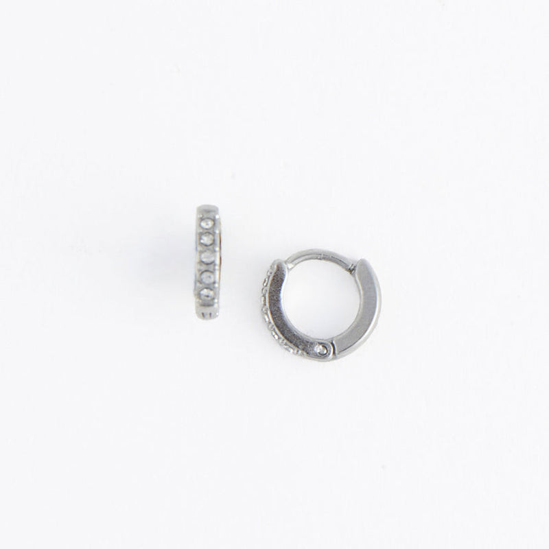 Pave Huggie Hoop Earrings