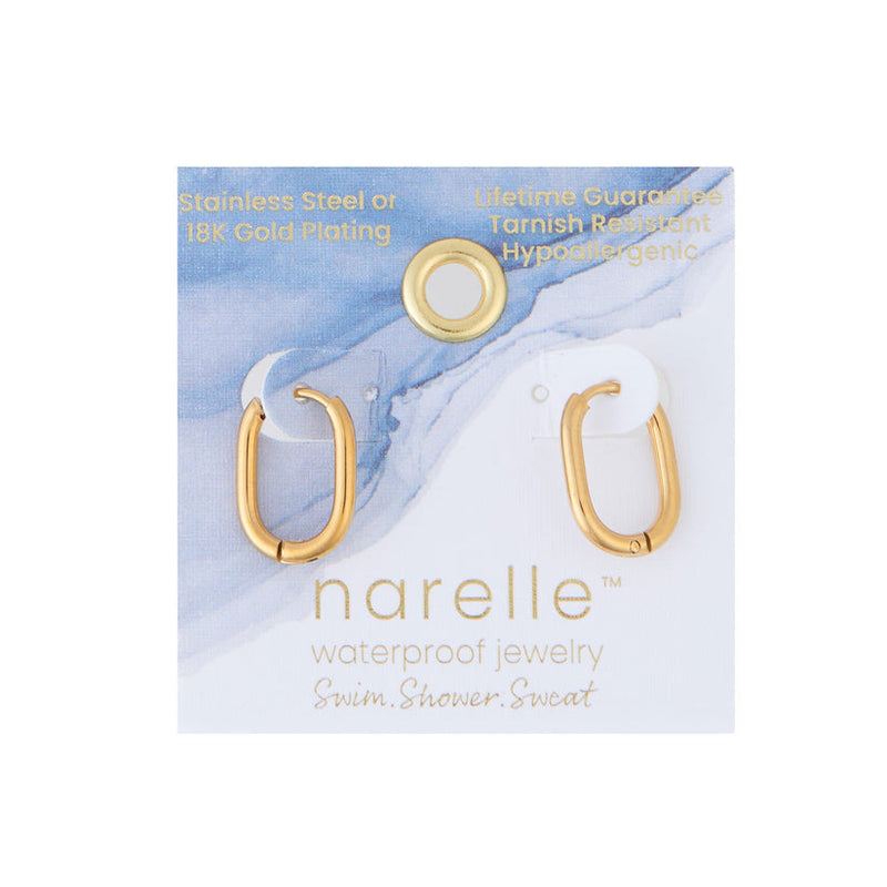 Oval Huggie Hoop Earrings