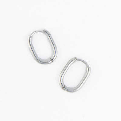 Oval Huggie Hoop Earrings