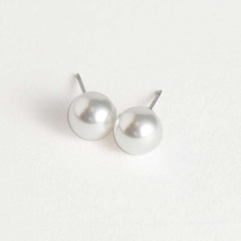 White Pearl Stud Earrings