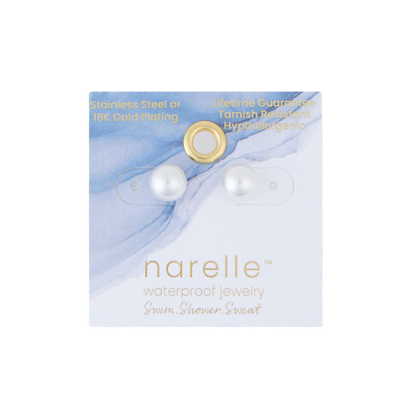 White Pearl Stud Earrings