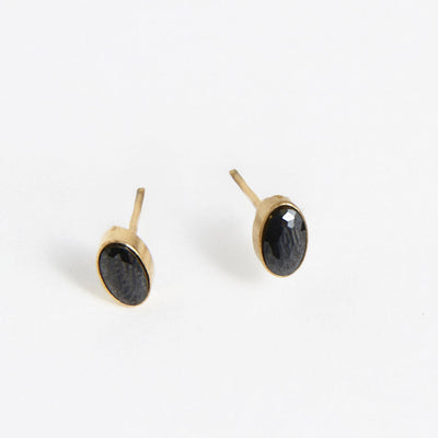 Oval Gem Stud Earrings